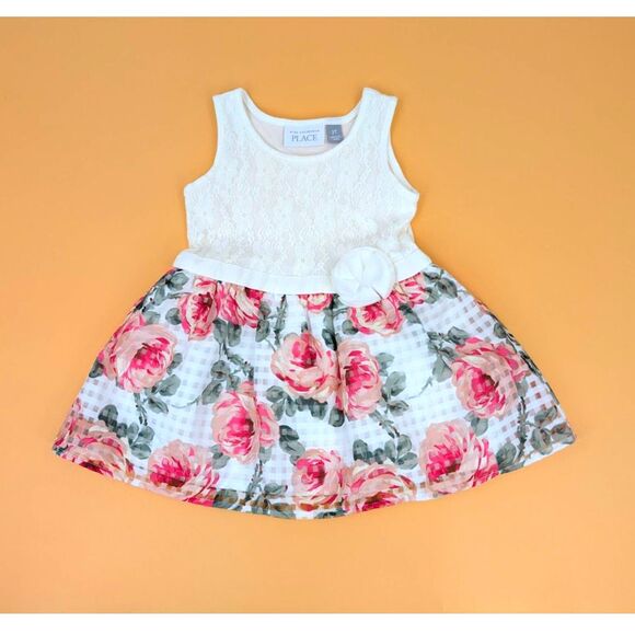 The Children's Place Other - Childrens Place Dress Girl 2T Lace Floral Print Layered Puff Skirt Party Wedding